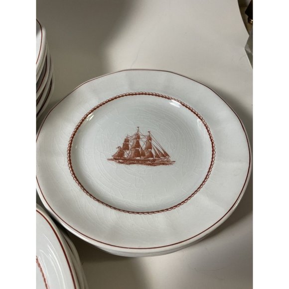Wedgwood Flying Cloud Rust Lot 4 place settings + extra dinner, tea + sugar jar - Picture 10 of 16